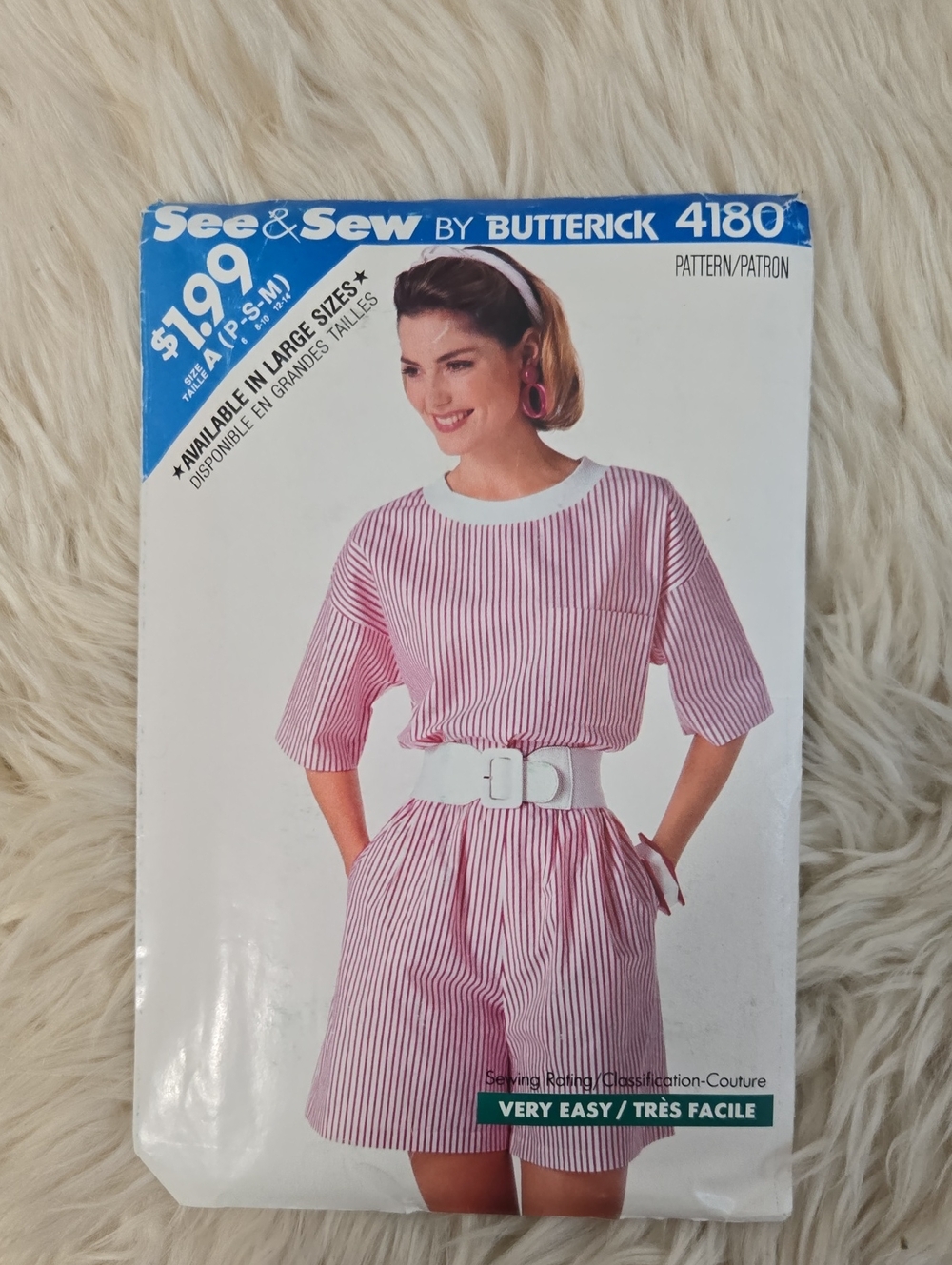 Butterick Vintage See & Sew Top & Shorts Sewing Pattern 4180